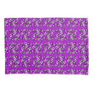 Paisley decorative pattern on purple pillowcase