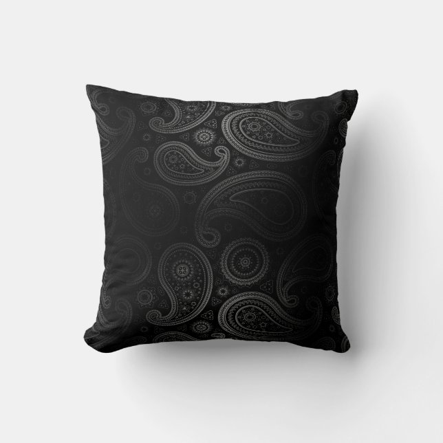 Paisley Deluxe | black charcoal Cushion (Front)