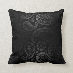 Paisley Deluxe black charcoal Cushion