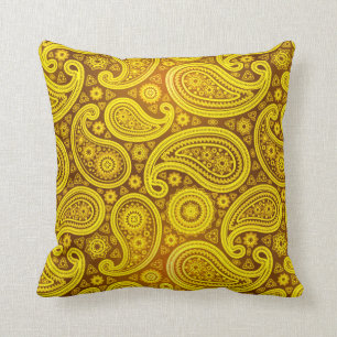 Paisley Deluxe   yellow Cushion