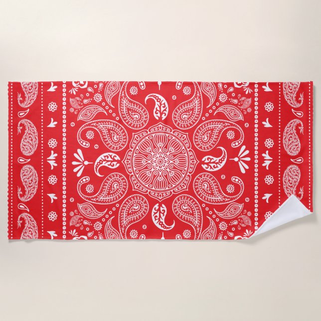 Paisley Design-1 Beach Towel (Front)
