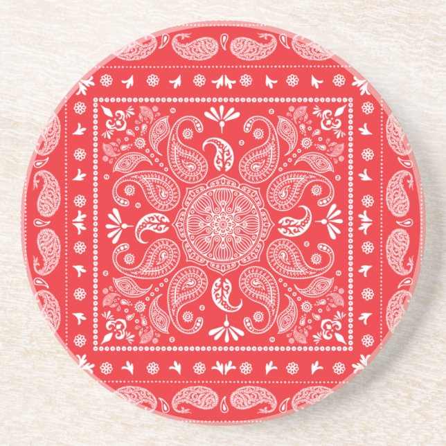 Paisley Design-1 Sandstone Coaster (Front)