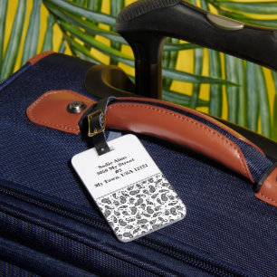 Paisley Design Customise colour background & Text Luggage Tag