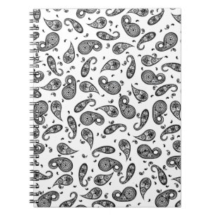 Paisley Design Customise colour background & Text Notebook