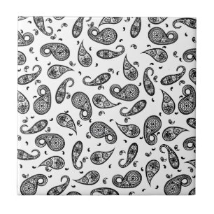 Paisley Design Customise colour background & Text Tile