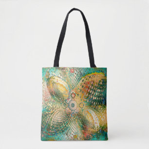 Paisley Design in Vibrant Yellow and Green Tones Tote Bag