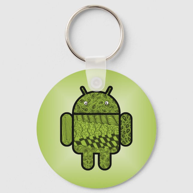 Paisley Doodle Character for Android™ Key Ring (Front)