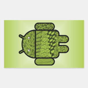 Paisley Doodle Character for Android™ Rectangular Sticker