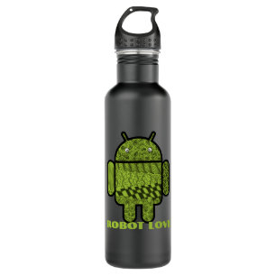 Paisley Doodle Character for the Android™ robot 710 Ml Water Bottle