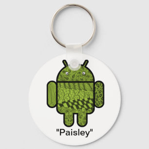 Paisley Doodle Character for the Android™ robot Key Ring
