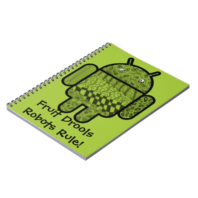 Paisley Doodle Character for the Android™ robot Notebook (Left Side)