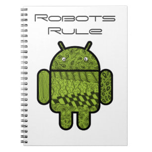Paisley Doodle Character for the Android™ robot Notebook