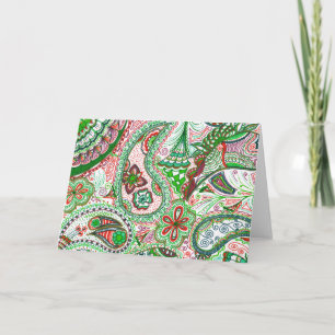 Paisley drawing - Captivating Christmas Holiday Card