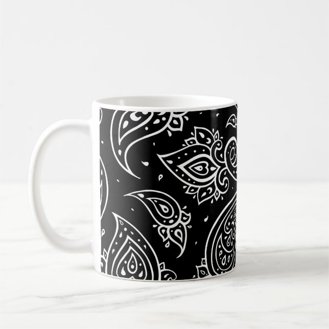 Paisley elegance: seamless ethnic pattern. coffee mug (Left)