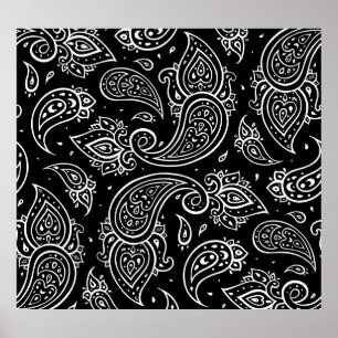 Paisley elegance: seamless ethnic pattern. poster