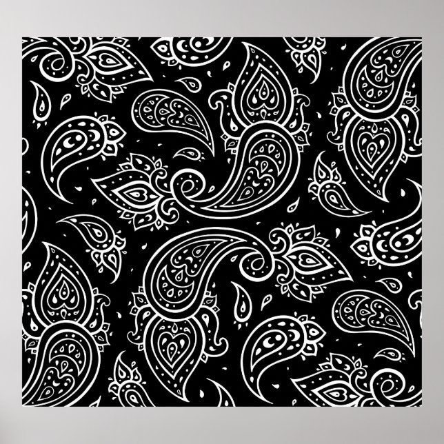 Paisley elegance: seamless ethnic pattern. poster (Front)