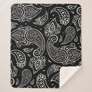 Paisley elegance: seamless ethnic pattern. sherpa blanket