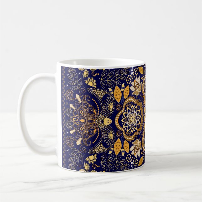 Paisley Elegance: Textile Design Pattern Coffee Mug (Left)