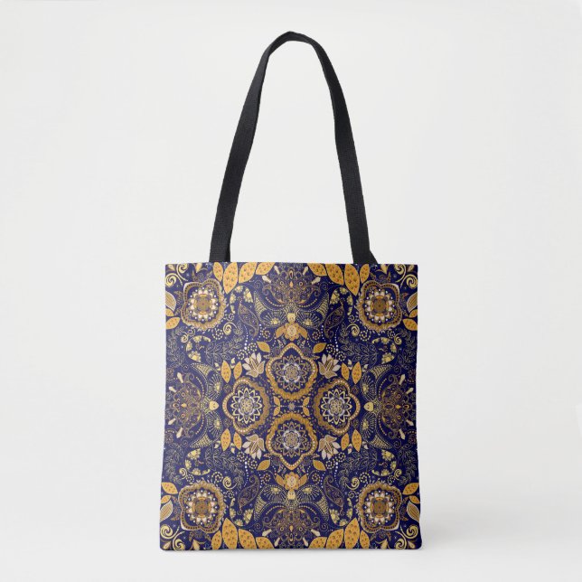 Paisley Elegance: Textile Design Pattern Tote Bag (Front)