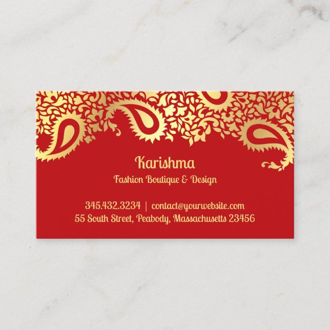 Paisley Elegant Business Card (Front)