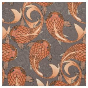 paisley fish chocolate martini fabric
