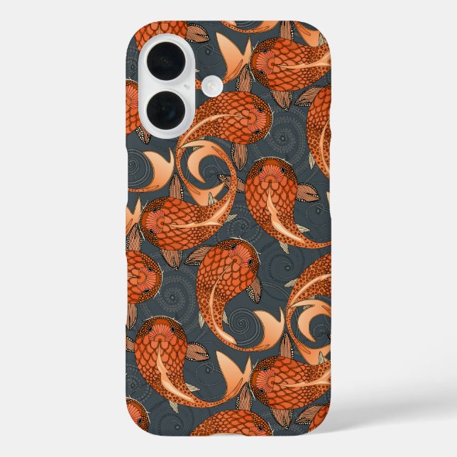 paisley fish dark grey Case-Mate iPhone case (Back)