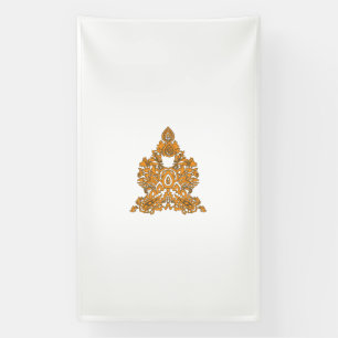 Paisley Floral Art • Orange Boho Decor Banner