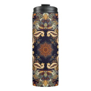 Paisley Floral: Batik Shawl Elegance. Thermal Tumbler