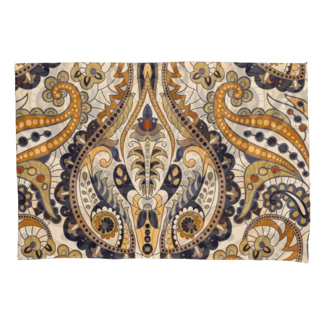 Paisley Floral: Colourful Seamless Design Pillowcase (Front)