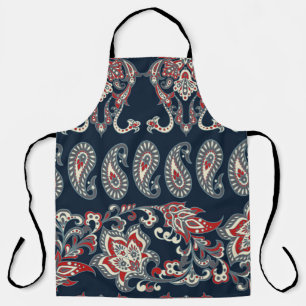 Paisley floral, damask vintage pattern. apron