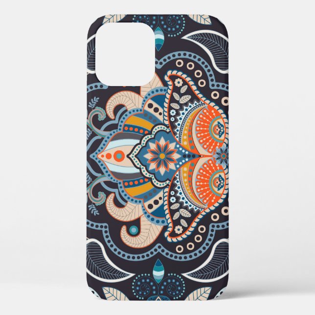 Paisley Floral: Dark Indian Pattern Case-Mate iPhone Case (Back)