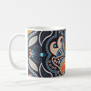 Paisley Floral: Dark Indian Pattern Coffee Mug