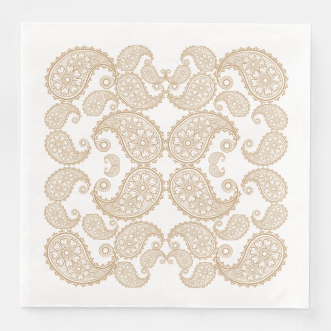 Paisley Floral Design Napkin (Front)