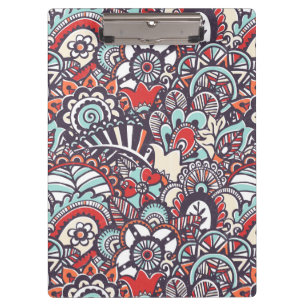 Paisley Floral Doodle Pattern Clipboard