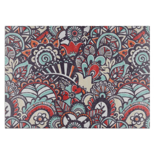 Paisley Floral Doodle Pattern Cutting Board