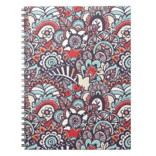 Paisley Floral Doodle Pattern Notebook
