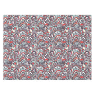 Paisley Floral Doodle Pattern Tablecloth