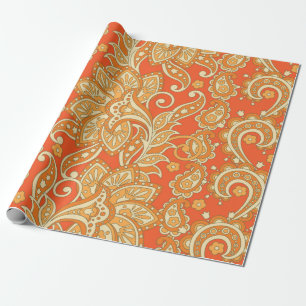 Paisley Floral ethnic seamless Pattern. Arabic Orn Wrapping Paper