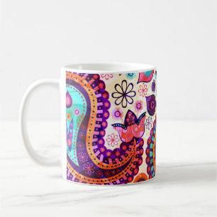 Paisley Floral Indian Seamless Ornament Coffee Mug