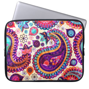 Paisley Floral Indian Seamless Ornament Laptop Sleeve