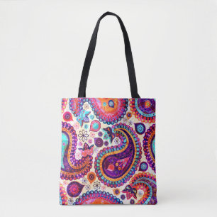 Paisley Floral Indian Seamless Ornament Tote Bag