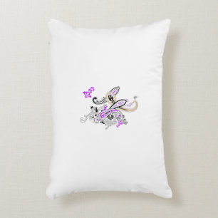 Paisley Floral Motif – Boho White Purple Orange Decorative Cushion