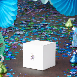 Paisley Floral Motif – Boho White Purple Orange  Favour Box