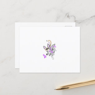 Paisley Floral Motif – Boho White Purple Orange Holiday Postcard