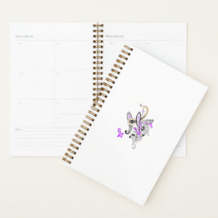 Paisley Floral Motif – Boho White Purple Orange Planner