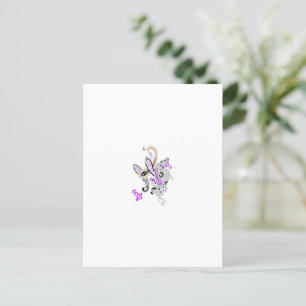 Paisley Floral Motif – Boho White Purple Orange  Postcard