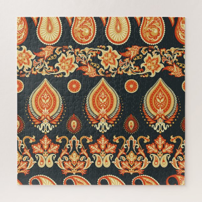 Paisley Floral: Oriental Ethnic Seamless Jigsaw Puzzle (Vertical)
