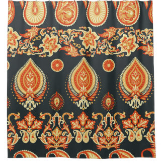 Paisley Floral: Oriental Ethnic Seamless Shower Curtain