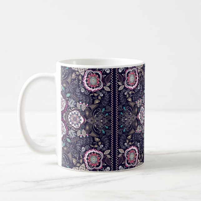 Paisley floral pattern coffee mug (Left)