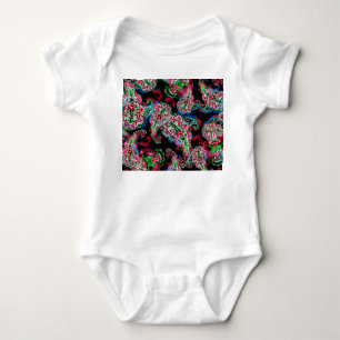 Paisley Floral Pattern, Ethnic Background. Baby Bodysuit